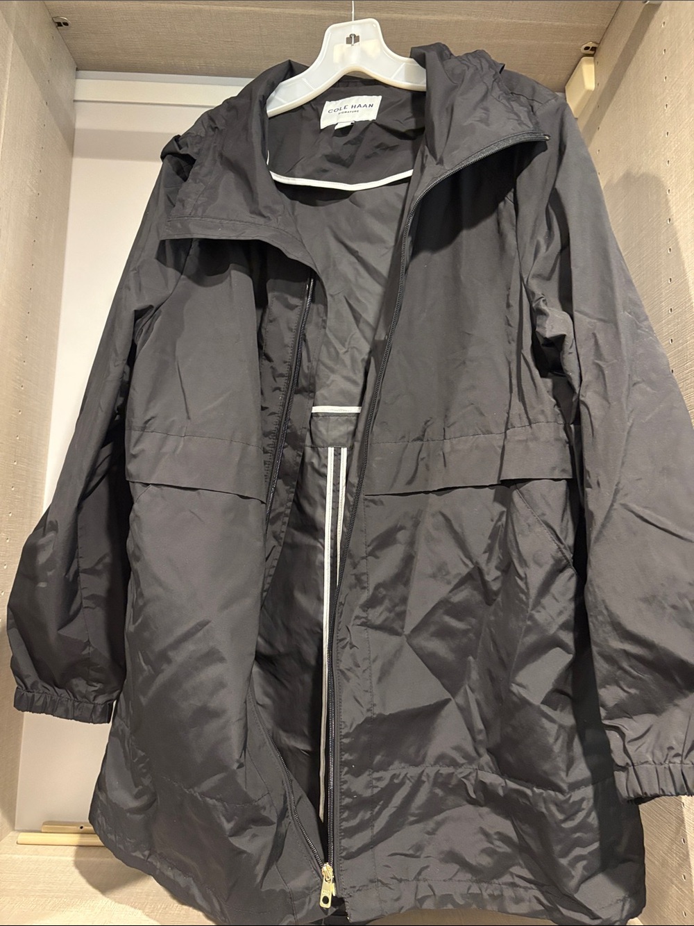 Cole Haan Charcoal Gray Hooded Windbreaker Jacket